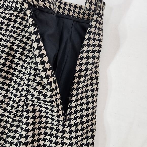 Eddie Bauer Womens Skirt Wool Blend Black Houndstooth Pleated Size 12 Academia - Picture 8 of 13